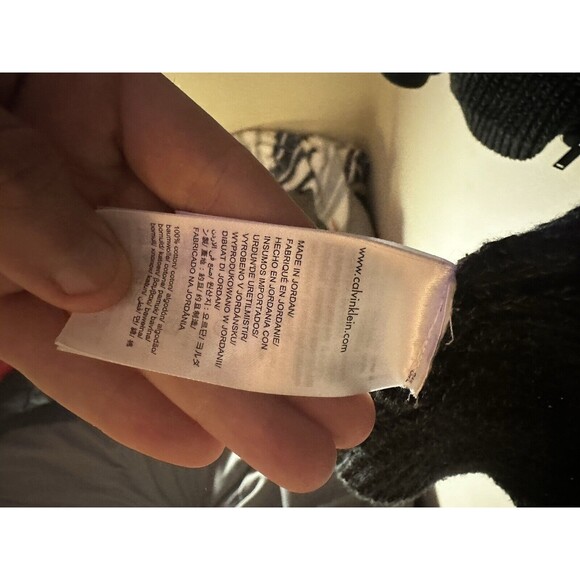 Calvin Klein Black Full Zip Front Rib Knit 100% Cotton Sweater Medium Vintage - Picture 4 of 4